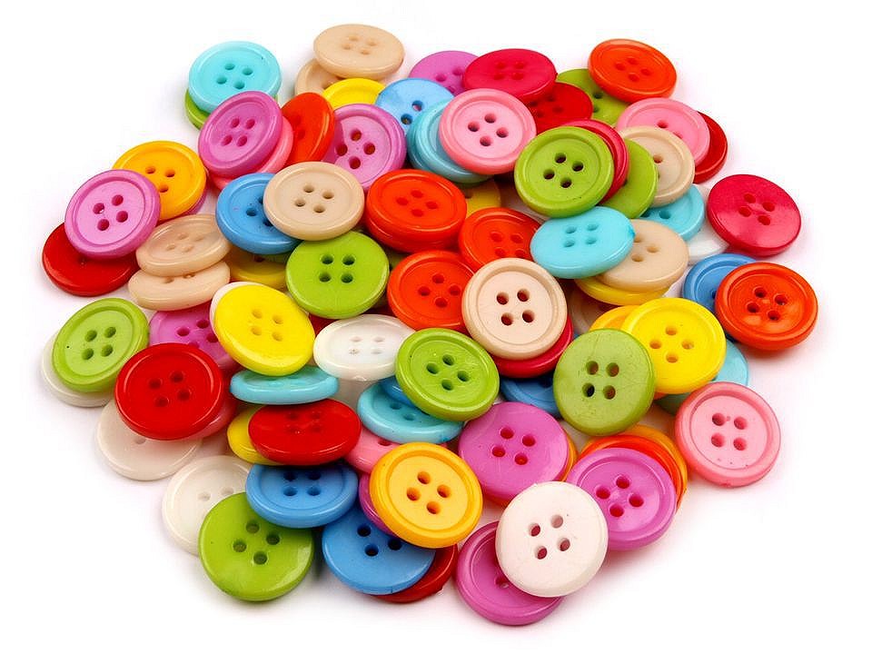 Button size 24, mix of colours, 100 pc.