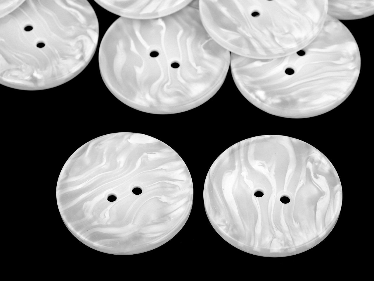 Pearlescent Button size 60, pearlwhite, 5 pc.