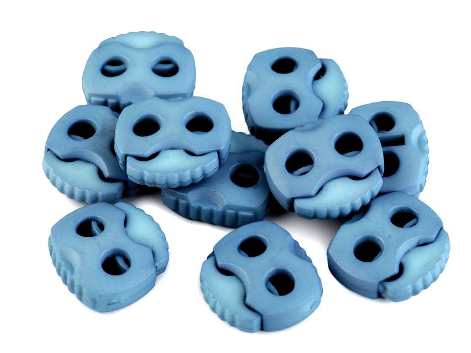 Cord Lock Stopper Toggles 20x20 mm 2-hole (package 10 pc.) - blue-violet