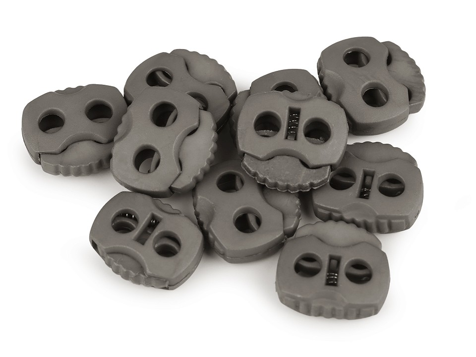 Cord Lock Stopper Toggles 20x20 mm 2-hole (package 10 pc.) - olive grey