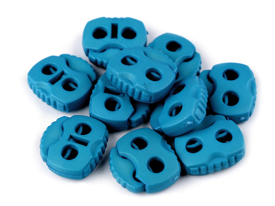 Cord Lock Stopper Toggles 20x20 mm 2-hole (package 10 pc.) - paraffin blue