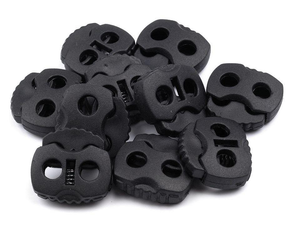 Cord Lock Stopper Toggles 20x20 mm 2-hole (package 10 pc.) - black