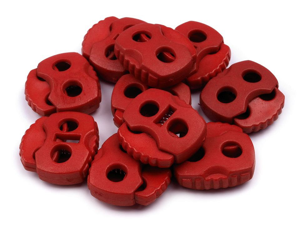 Cord Lock Stopper Toggles 20x20 mm 2-hole (package 10 pc.) - dark red