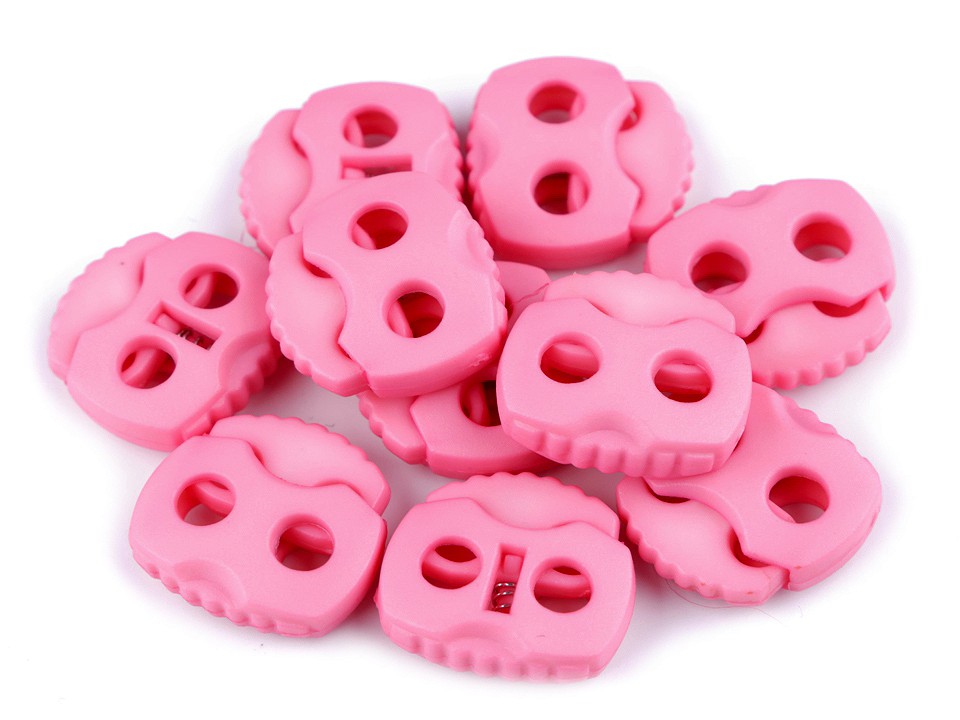 Cord Lock Stopper Toggles 20x20 mm 2-hole (package 10 pc.) - light pink