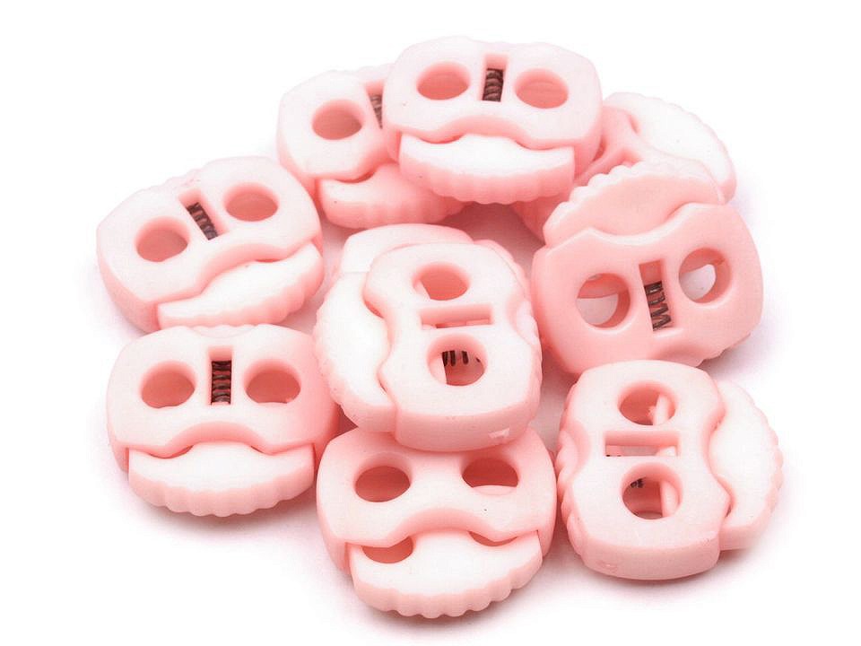 Cord Lock Stopper Toggles 20x20 mm 2-hole (package 10 pc.) - pale pink