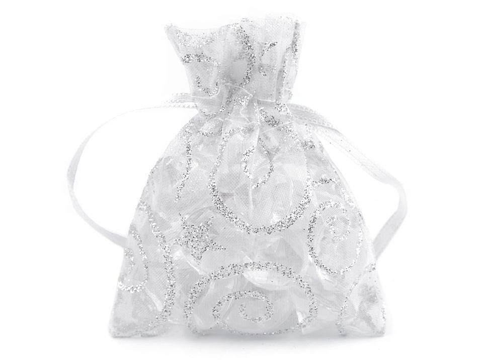 Organza Gift bag 6.5x9 cm with glitters (package 10 pc.) -