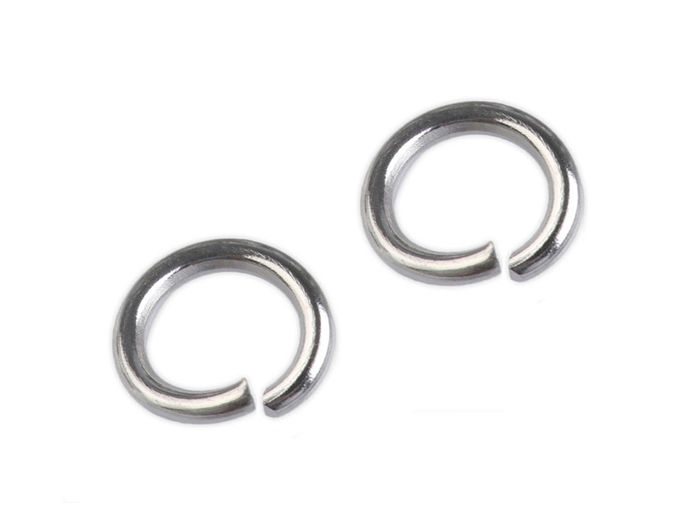 Stainless Steel Jump Ring Ø6 mm, platinum, 25 pc.