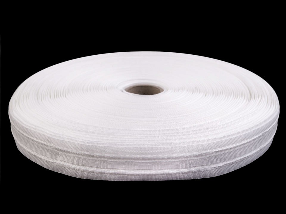 Pencil Pleat Curtain Heading Tape 2 width 25 mm, white, 50 m