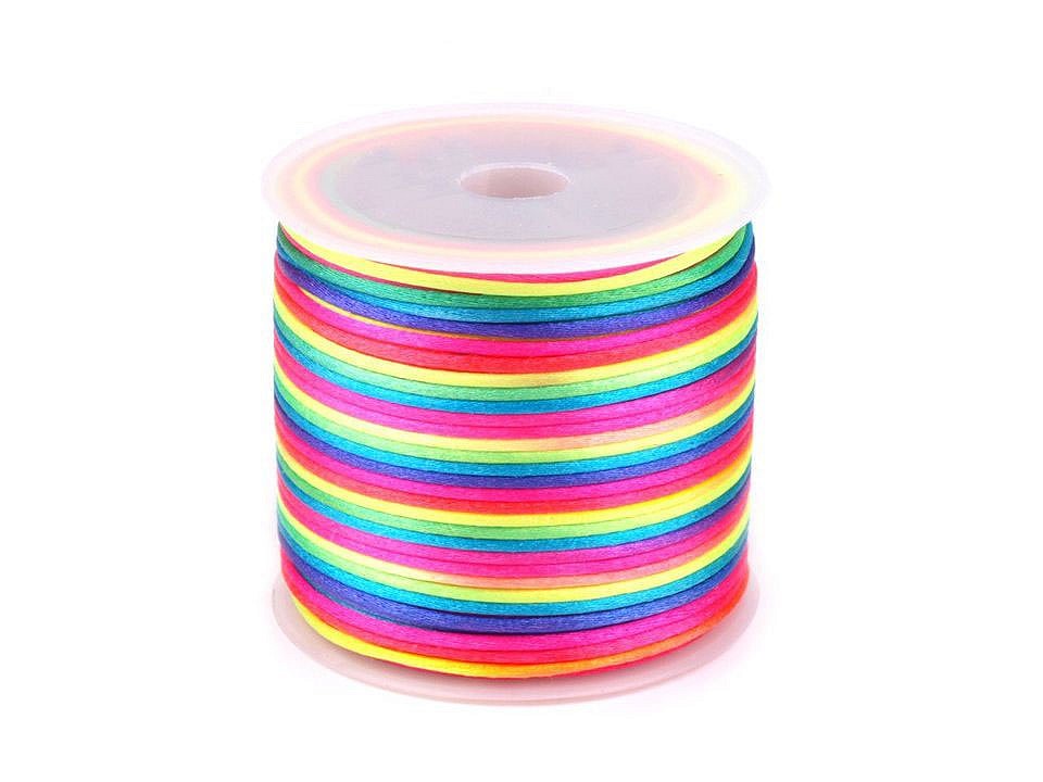 Rattail Rainbow Satin Cord Ø1 mm, 27 ml