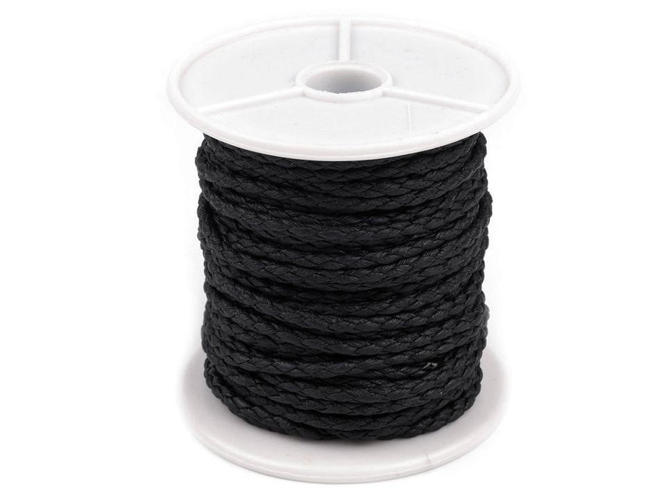 Eco-leather Cord Ø3 m, 1 metre, black