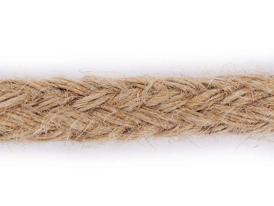 Braided Jute String width 15 mm, natural burlap, 1m