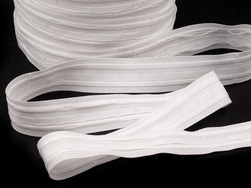 Double Pinch Pleat Curtain Heading Tape width 25 mm, White, 100 m