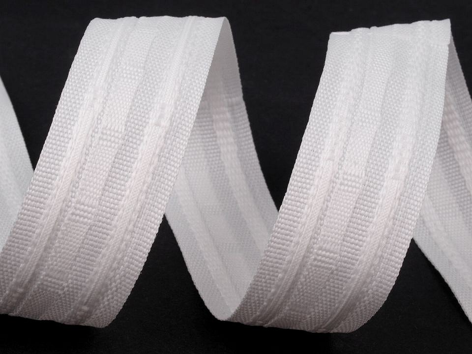 Double Pinch Pleat Curtain Heading Tape width 25 mm, White, 100 m