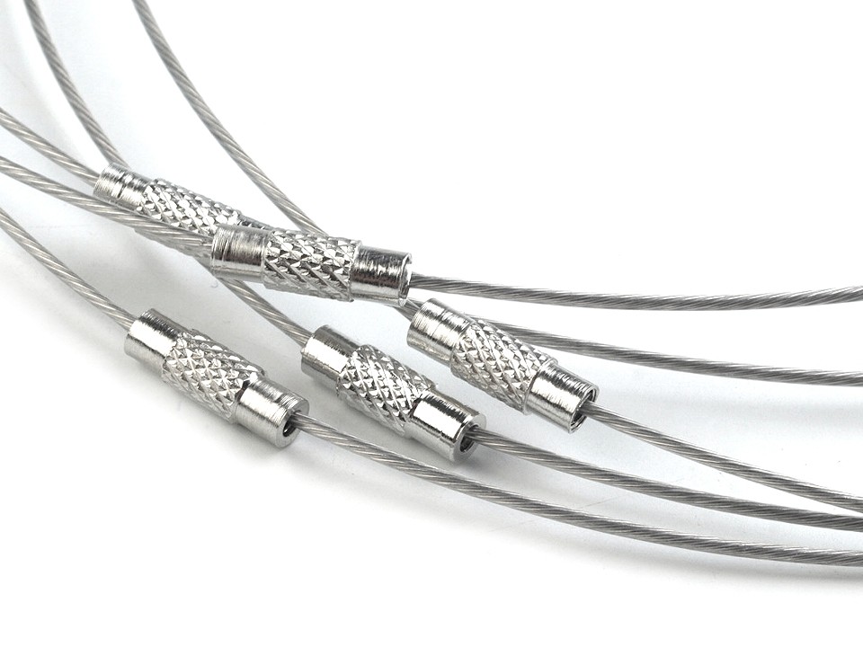 Memory Wire Necklace with Barrel Clasp, platinum, 2 pc.