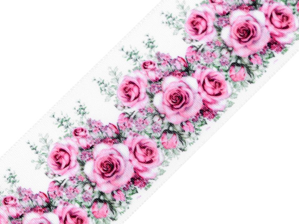 Satin Ribbon Rose, width 40 mm, pink, 22.5 m