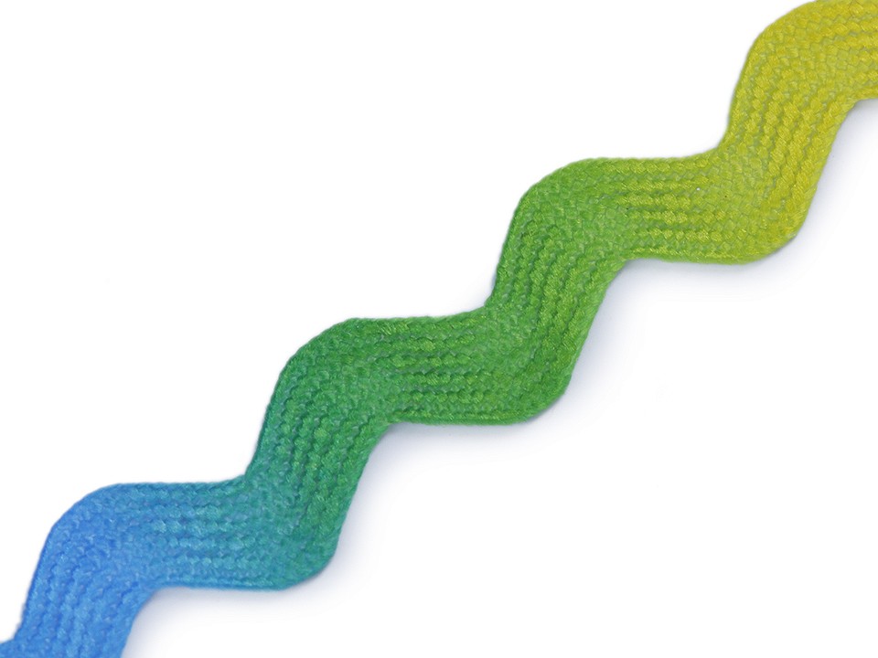 Ric Rac Ribbon Rainbow width 6 mm, multicolor, 1 m