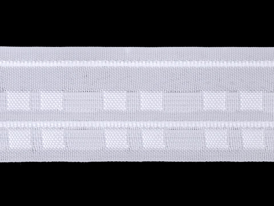 Curtain Heading width 50 mm pencil pleat drapery, white, 50 m