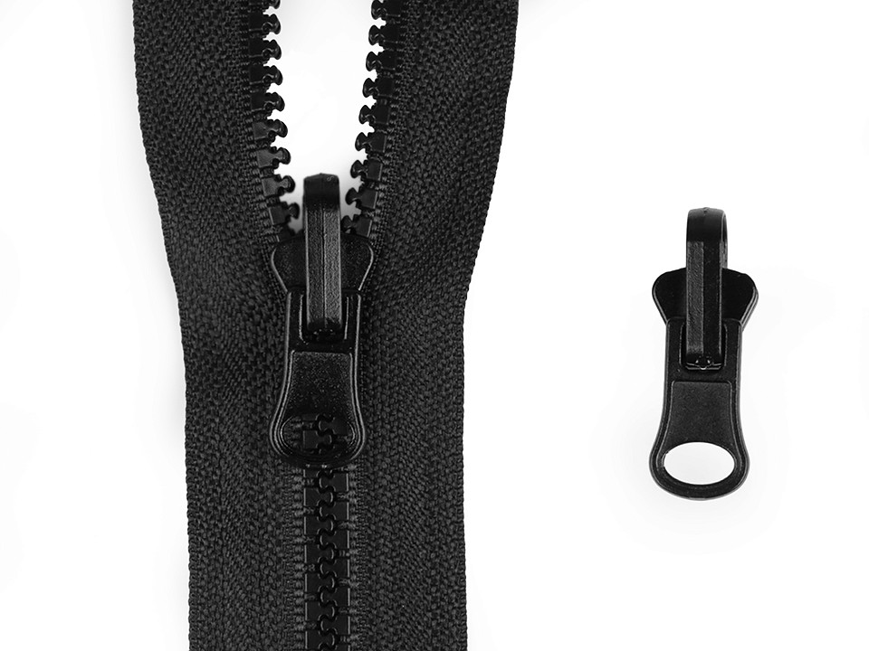 Reversible Slider to Plastic Zippers 5 mm, black, 10 pc.