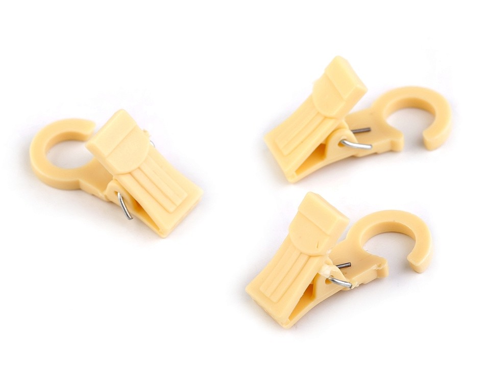 Plastic Curtain Hook Clips, cream, 10 pc.