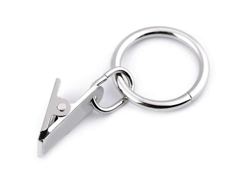 Curtain Clips with Rings Ø25 mm, nickel, 20 pc.