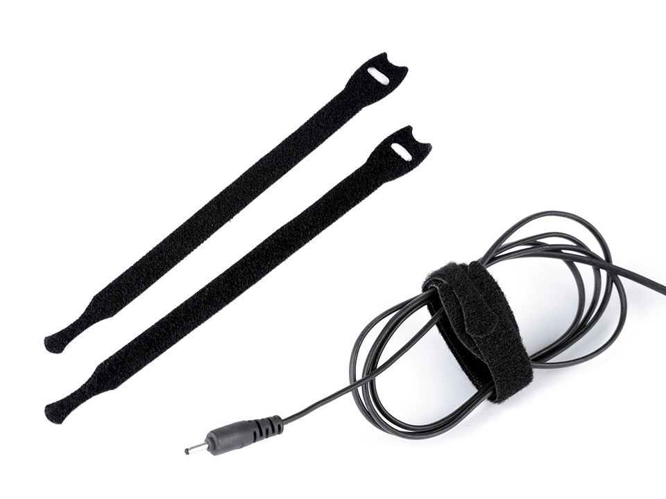 Velcro Cable Tie length 20 cm, black, 10 pc.