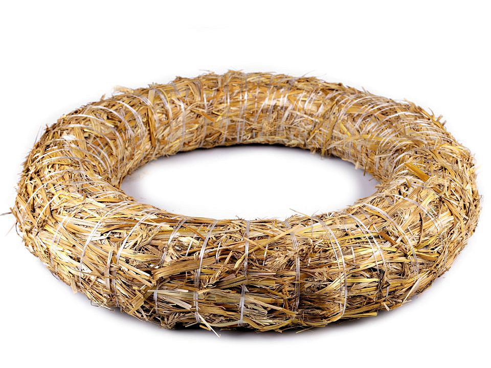 Straw Wreath Ø50 cm, ivory