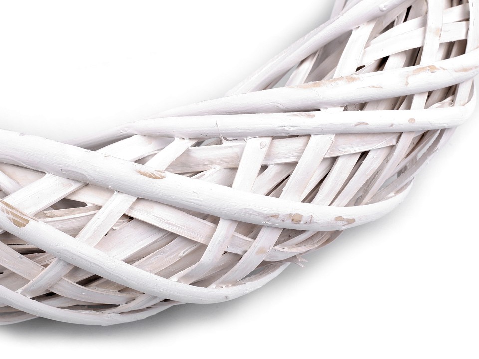 Wicker Wreath Ø40 cm, white