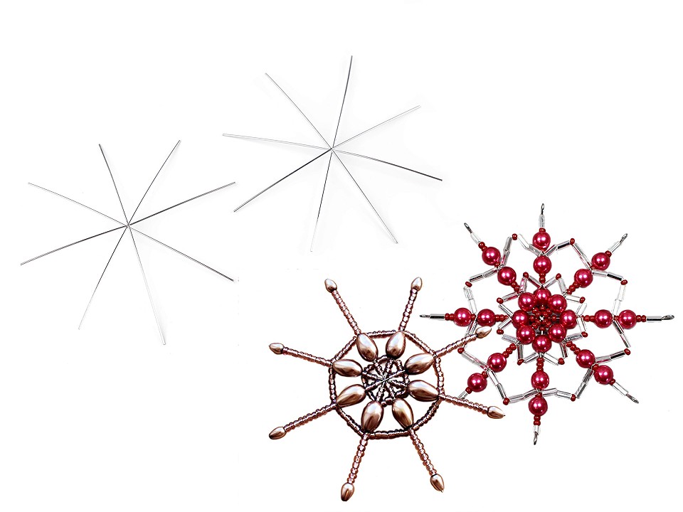 Star / Christmas snowflake wire template Ø9 cm, platinum, 5 pc.