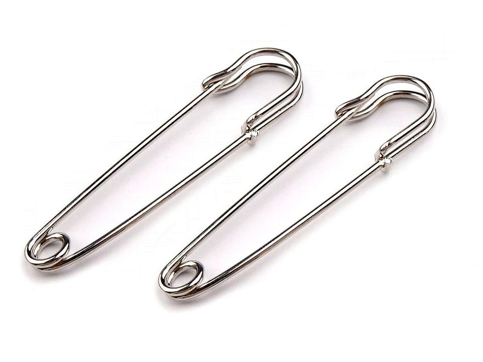 Decorative Safety Pin 13x65 mm, platinum