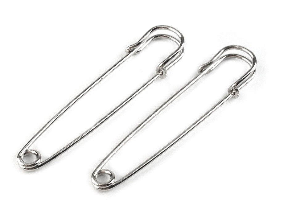 Oversized Safety Pin 13x75 mm, platinum