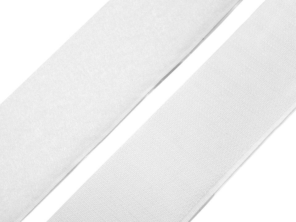 Adhesive Hook and Loop Fastener width 50 mm, White, per metre