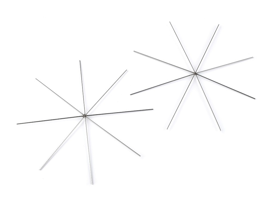 Wire Star / Snowflake for Beading DIY Ø10 cm, platinum, 2 pc.