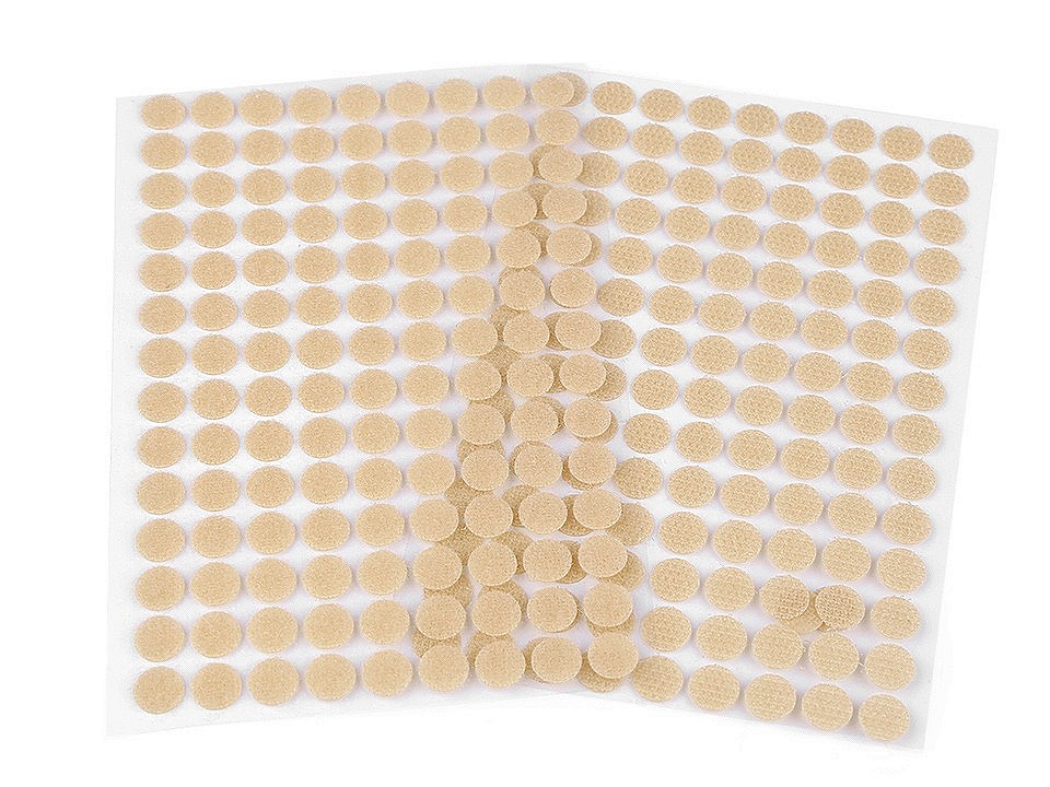 Hook And Loop Self Adhesive Circles / Dots Ø10 mm, lightbeige