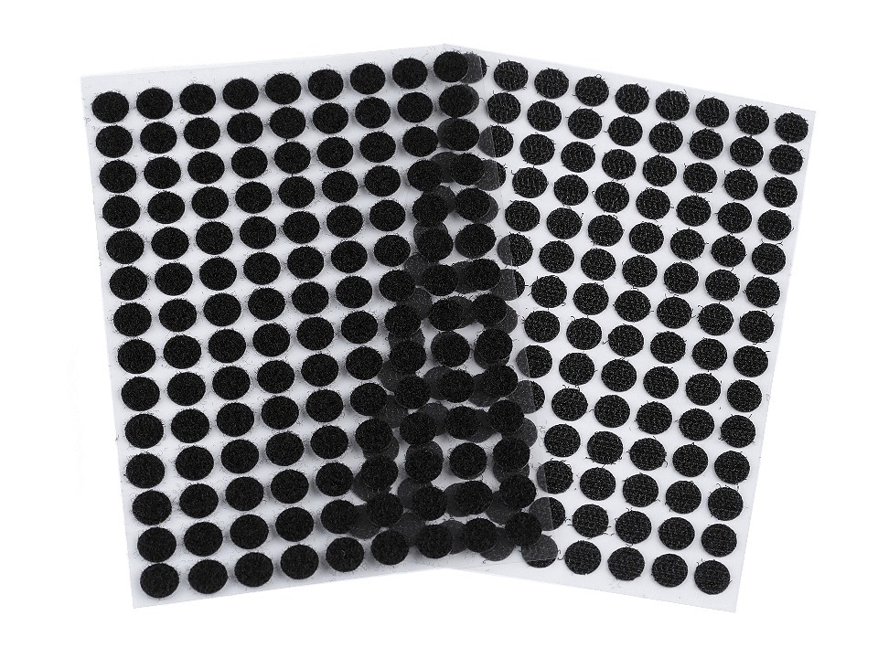 Hook And Loop Self Adhesive Circles / Dots Ø10 mm, black