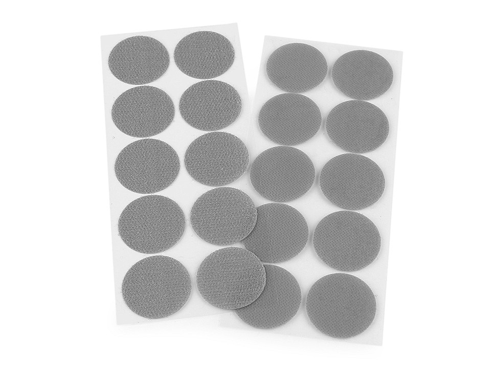 Hook And Loop Self Adhesive Circles Dots Ø35 mm, grey