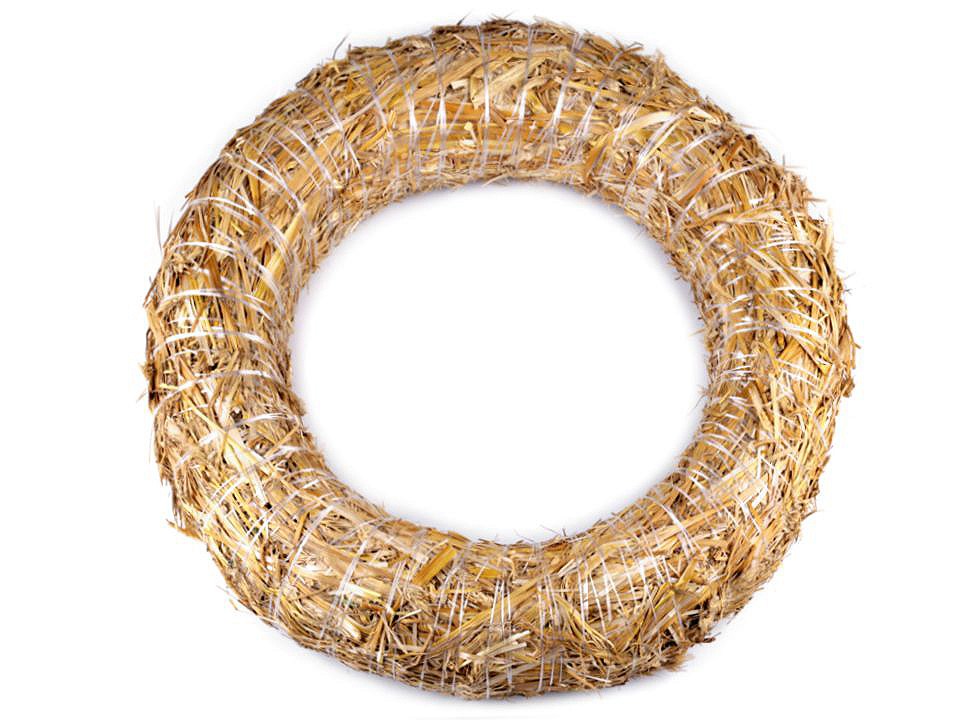 Straw Wreath Ø50 cm, ivory