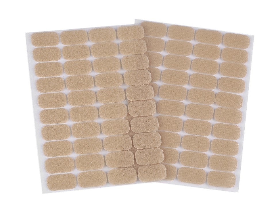 Hook And Loop Self Adhesive Rectangles 15x25 mm, beige