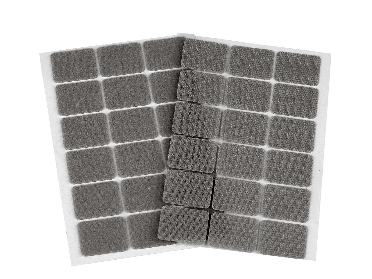 Hook And Loop Self Adhesive Rectangles 25x32 mm, grey