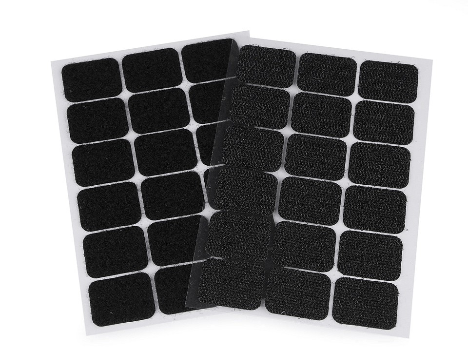 Hook And Loop Self Adhesive Rectangles 25x32 mm, black