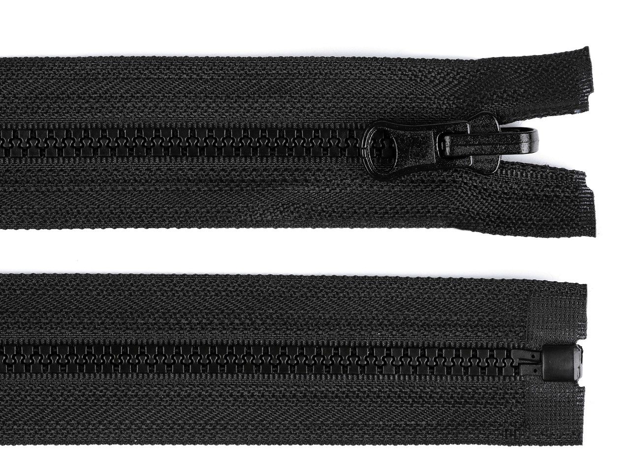 Plastic Zipper, width 5 mm, length 50 cm, with reversible slider, black