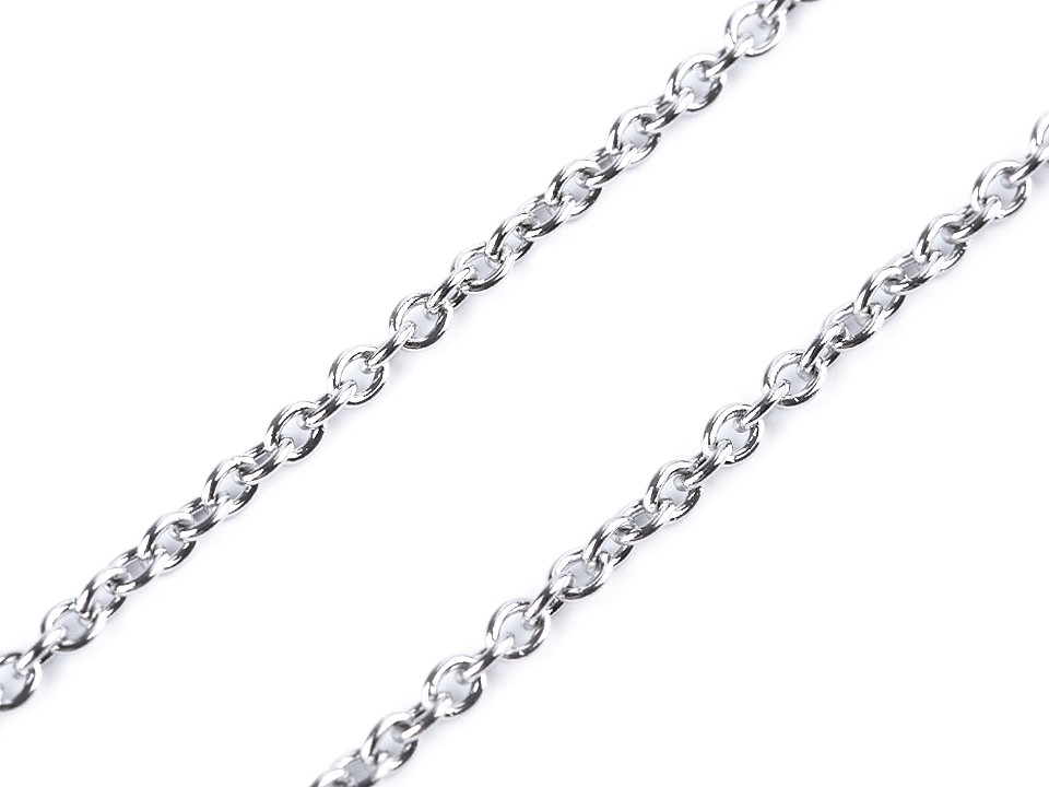 Stainless Steel Chain 2.3 mm length 1 m, platinum