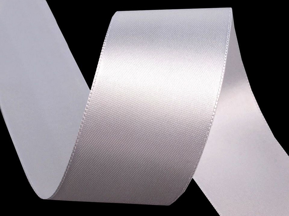 Double Faced Satin Ribbon width 40 mm, white, 20 m