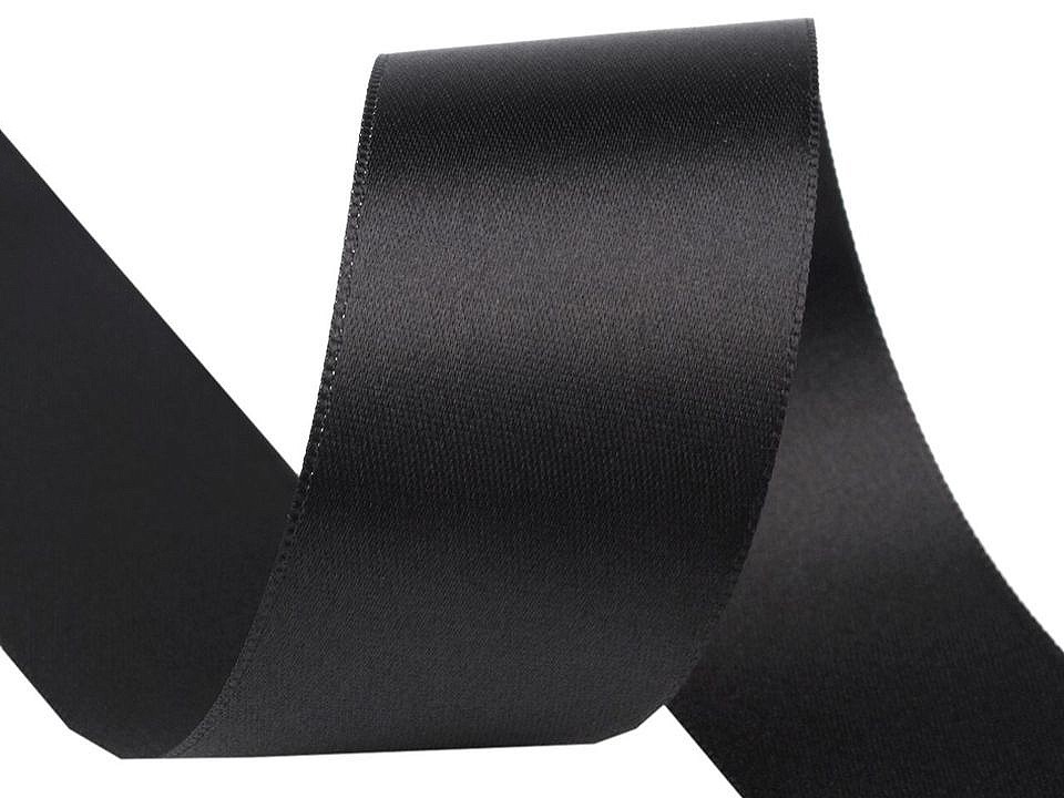 Double Faced Satin Ribbon width 40 mm, black, 20 m