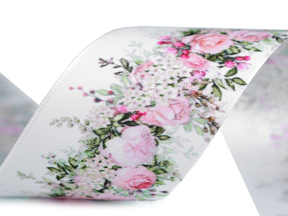 Satin Ribbon Rose, width 40 mm, light pink, 22.5 m