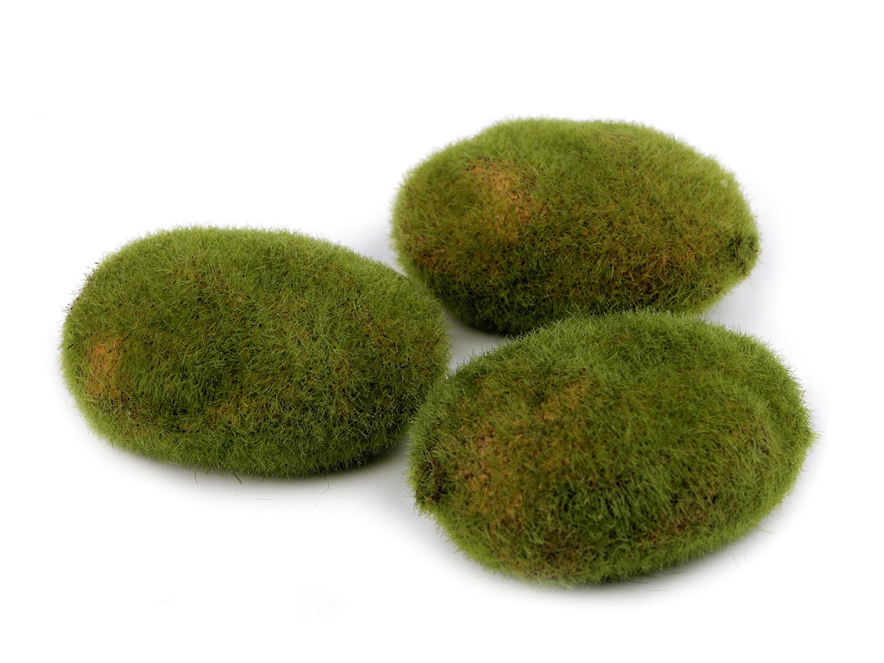 Moss Covered Styrofoam Decorative Rocks, green - brown