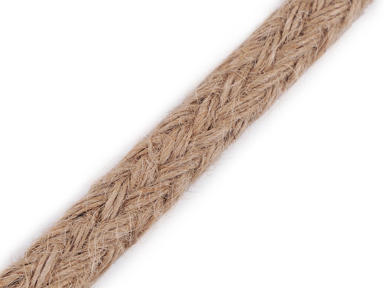 Braided Jute String width 15 mm, natural burlap, 1m