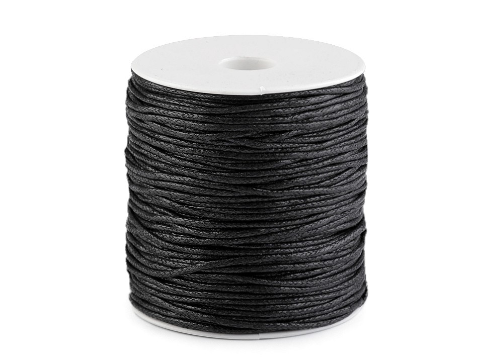 Cotton Waxed Cord Ø1,5-2 mm, black