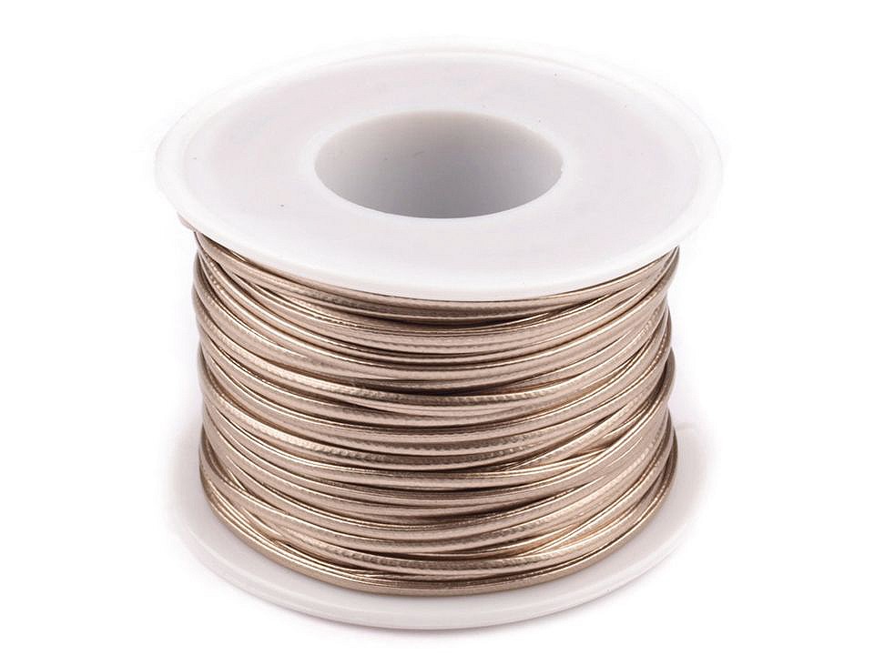 Eco Leather Cord 1.5 mm, pink gold, 25 m