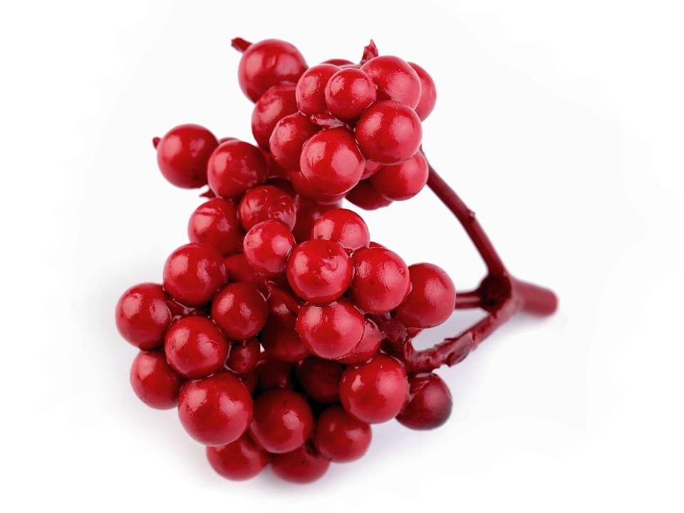 Artificial Rowan Berries, red strawberry, 3 bunch