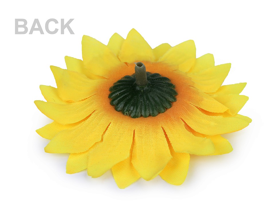 Artificial Sunflower Head Ø70 mm, yellow, 10 pc.